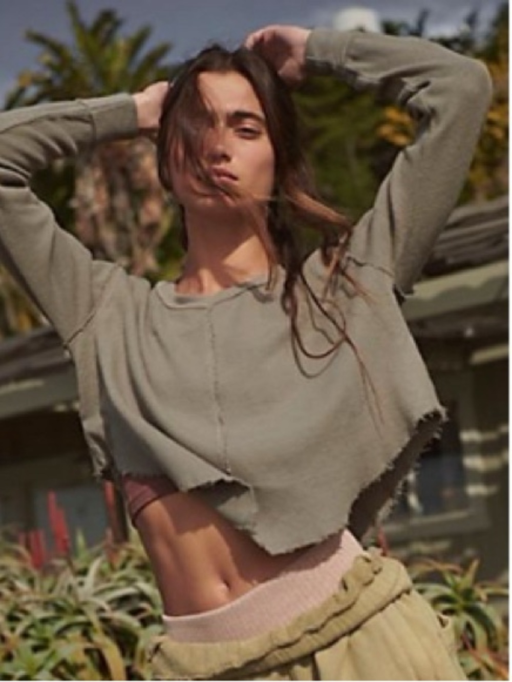 Free People Gray Long sleeve small